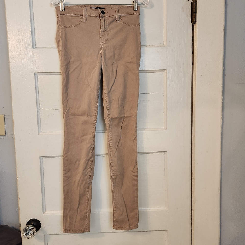 J Brand Pants, Super Skinny Khaki Quicksand, Tan. Size 27 GUC Stretch